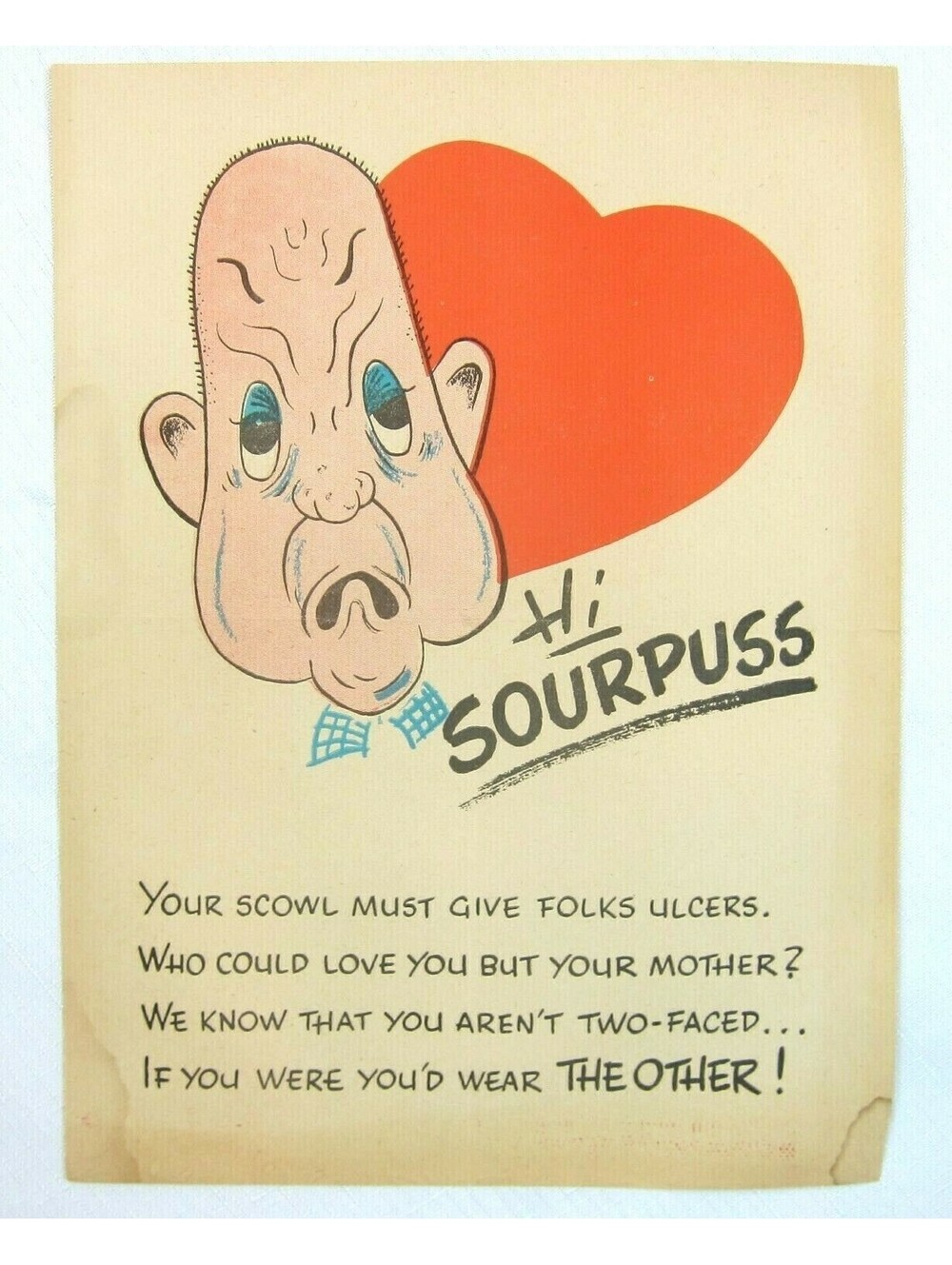 Vintage Vinegar Valentine Sourpuss Penny Dreadful Sarcasm Insult Poem Ephemera